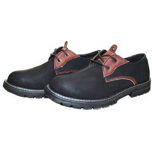 Men's Suede Leather Shoes Lace Up Casual Oxford Shoes Black Size 10.5